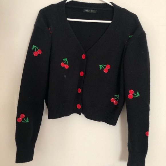 Cherry Embroidered Cardigan | Size M - Picture 2 of 5